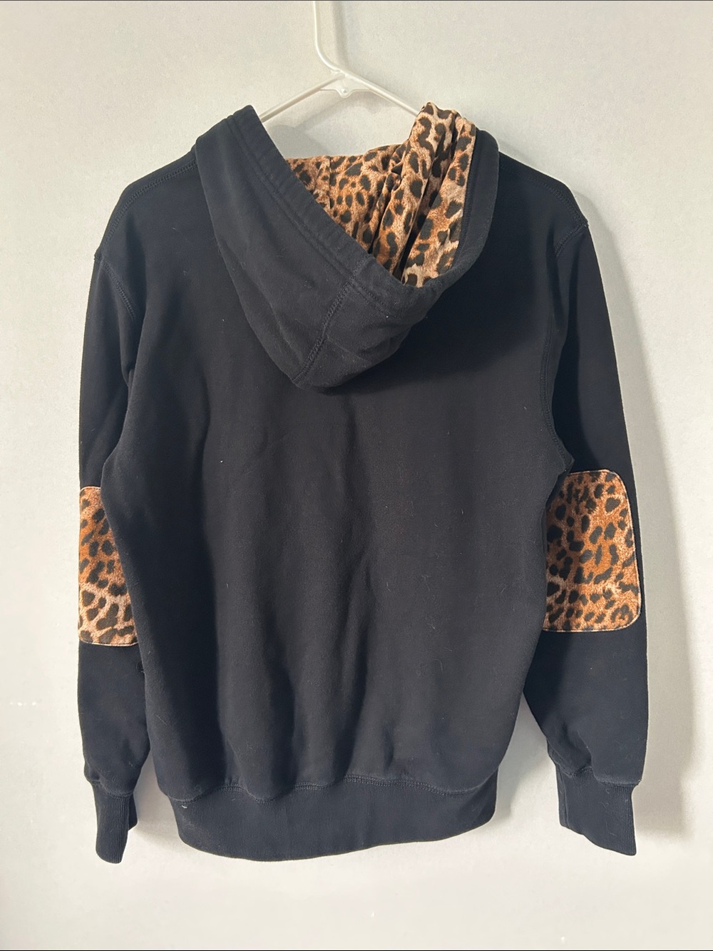 ECKO UNLTD Black Hoodie Sweater with Leopard Trim - Women's